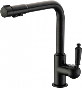 Смеситель ZorG Sanitary ZR 320 YF-33 ЧЕРНЫЙМЕТАЛЛ для кухонной мойки, черный металлик