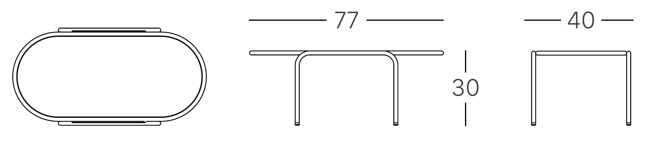Окрашенный металлический овальный журнальный столик и HPL S-CAB Dress_Code ARCH-00059944 - Вид №1