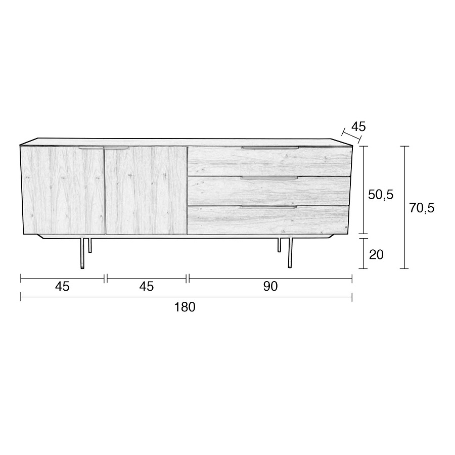 Тумба Travis, темный дуб Zuiver 4300014 - Вид №10