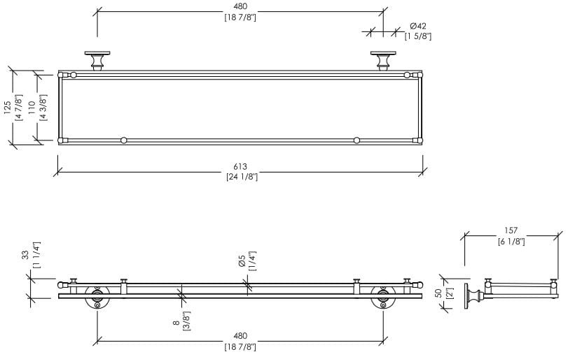 Хрустальная полка для ванной Devon&Devon первый класс ARCH-00006442 - Вид №2