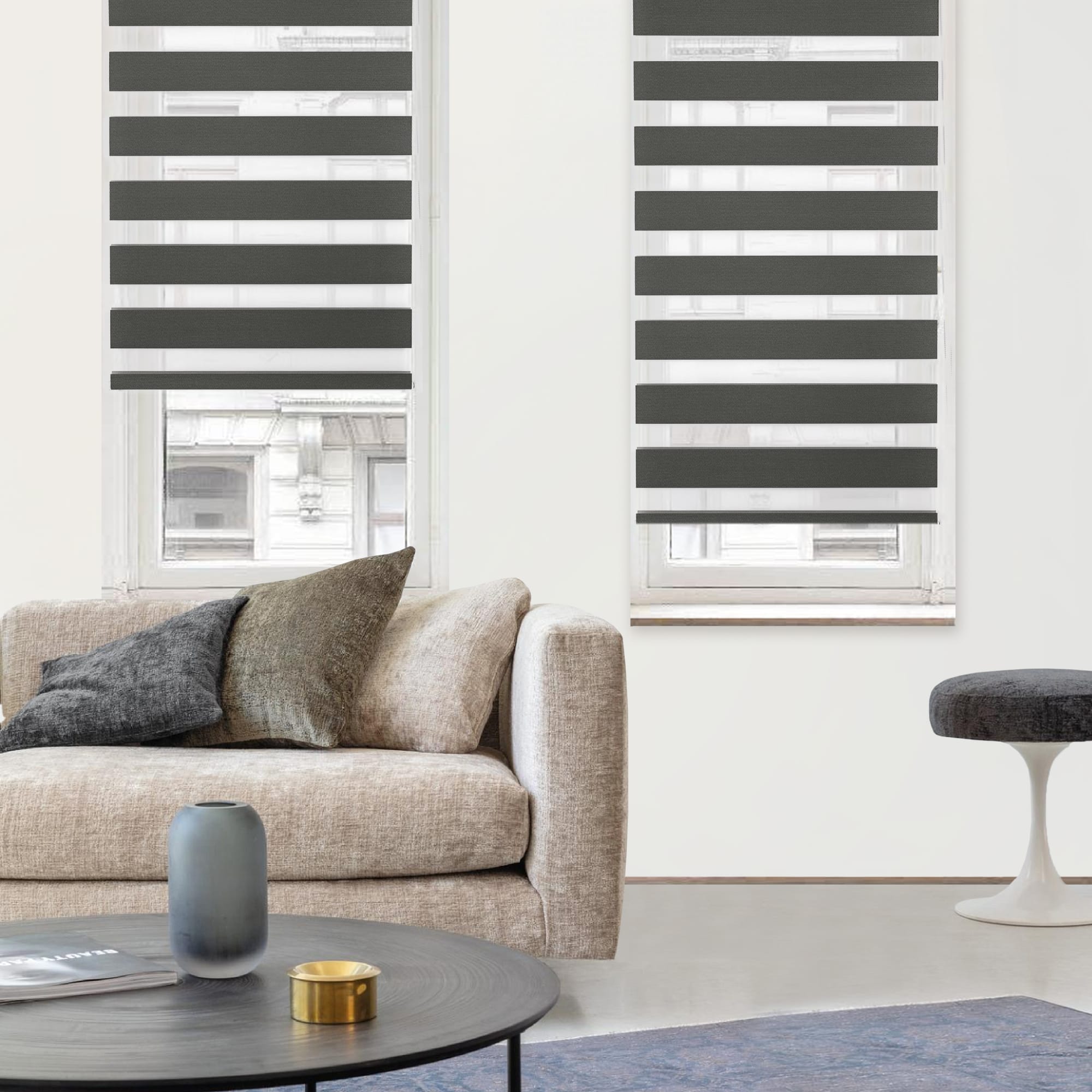 82614439 Штора рулонная день-ночь Miamoza Silver 50x160 см, цвет графит Santreyd  - Вид №2