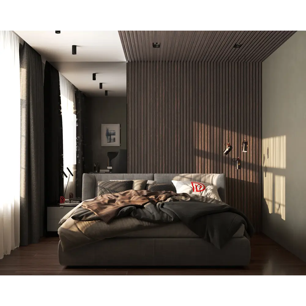 Рейка настенно-потолочная полистирол ударопрочный Decor-Dizayn 618-93 венге 15x40x3000 мм 85473632 STLM-2053895  - Вид №3