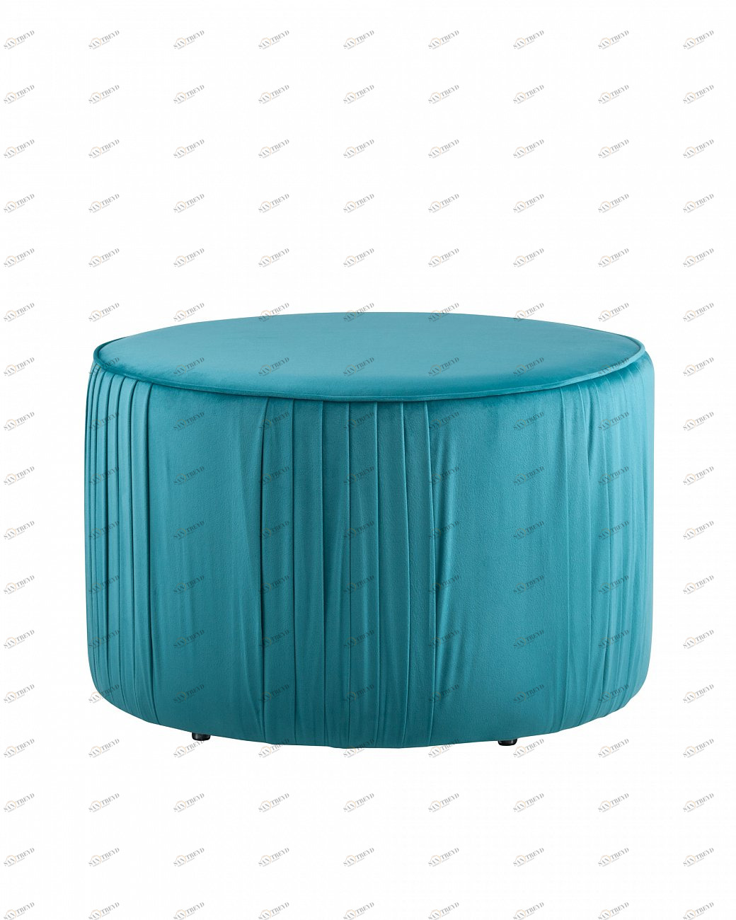 Пуфик круглый бирюзовый велюровый большой "Мира" STOOL GROUP  00-3958863 Голубой 