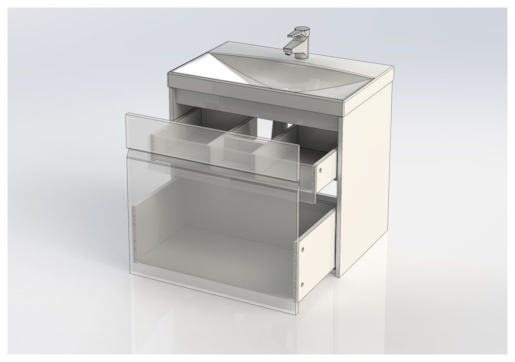 Тумба с раковиной Aquanet Палермо 70 белый 0020393800188555 - Вид №9