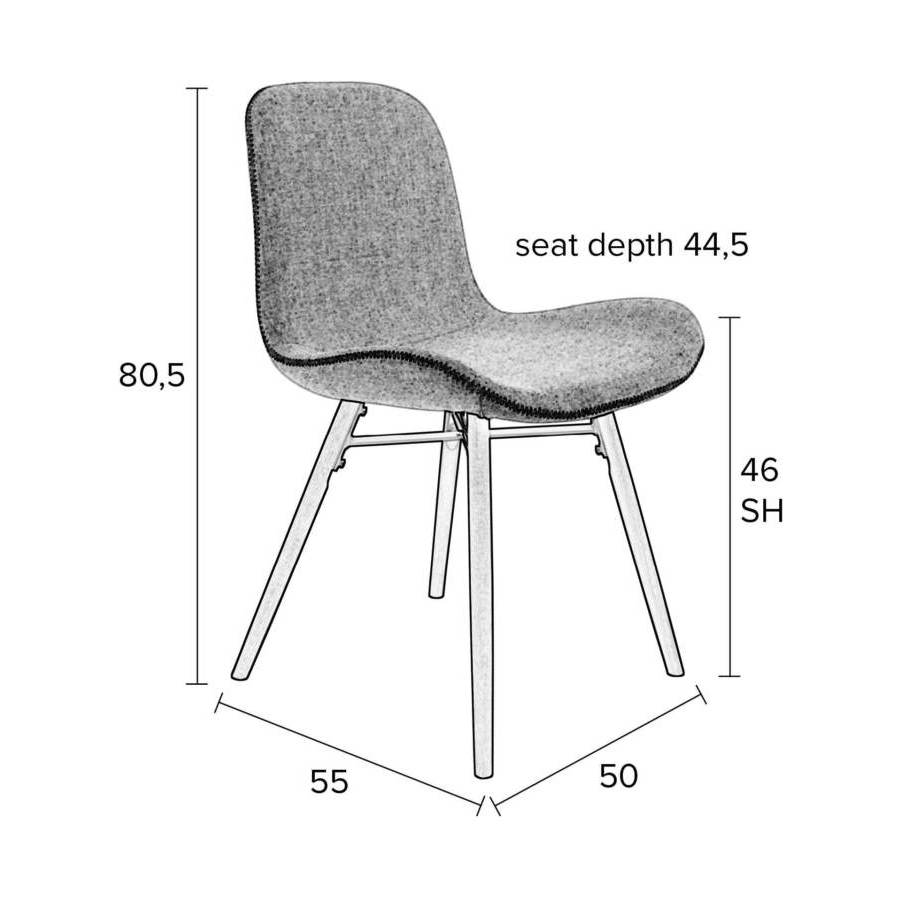 Стул Lester темно-серый White Label Living 1100335 - Вид №9
