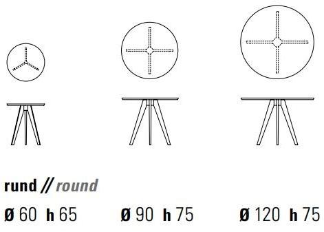 ZEITRAUM Круглый обеденный стол из массива дерева Cena sun-id-1510433 - Вид №8