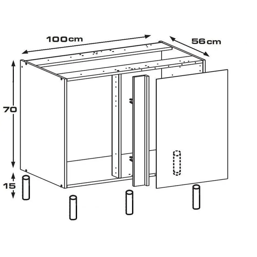 Каркас напольный угловой 100x70x56 см, ЛДСП, цвет белый 15121278 STLM-2037177 DELINIA  - Вид №6