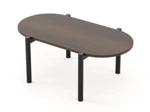 Деревянный овальный журнальный столик для гостиной