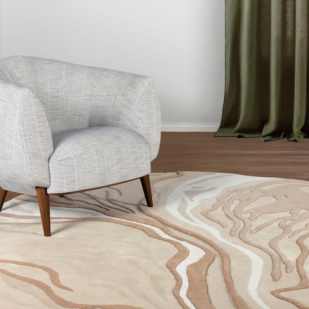 Шерстяной и вискозный ковер Biobject MINERAL BEIGE ARCH-00096064 - Вид №1