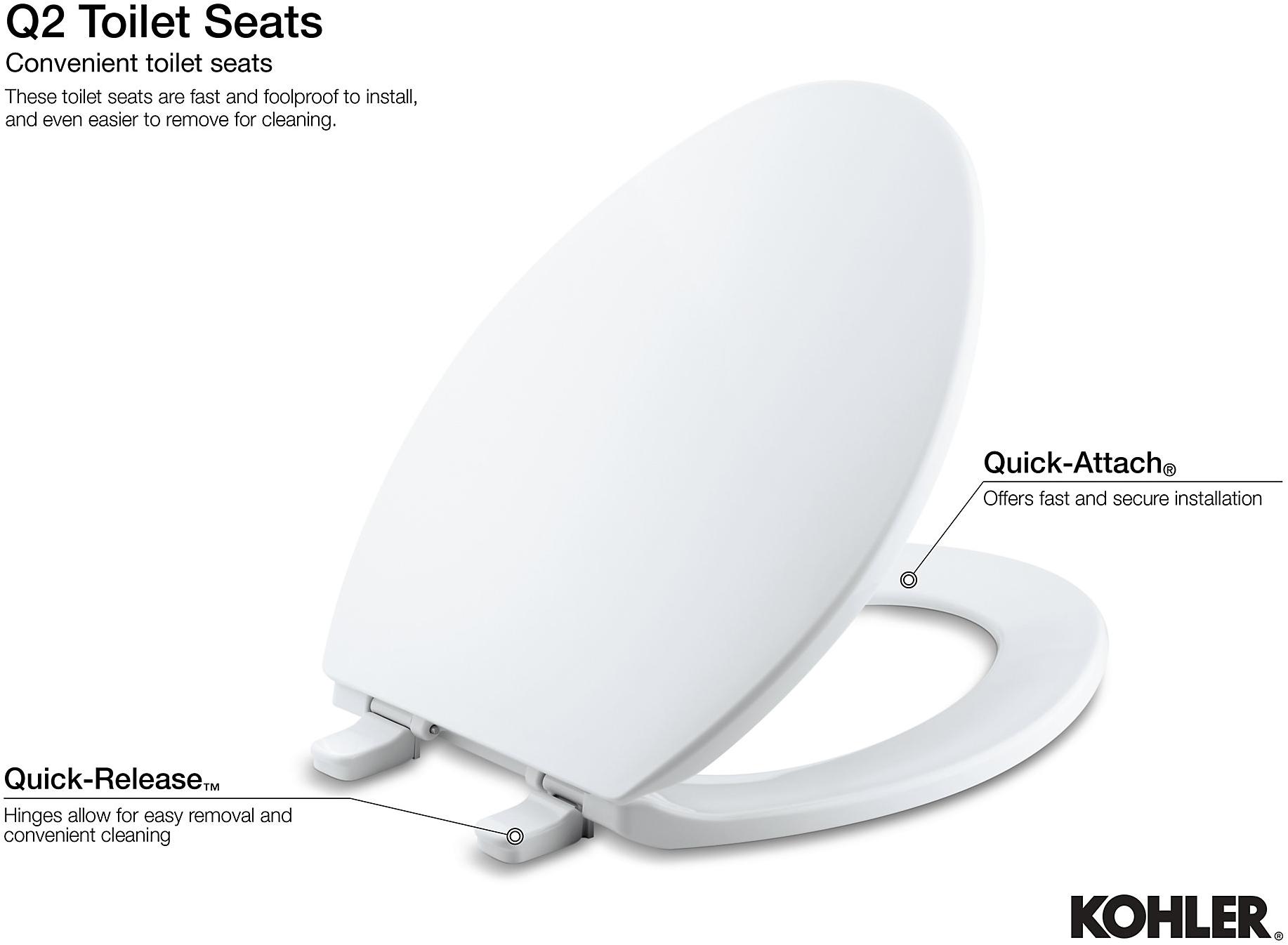 KOHLER Круглое переднее сиденье для унитаза Lustra  Quick-Release  K-4662-95  - Вид №3