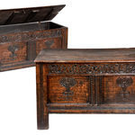 SOR27427 Ранний дубовый резной сундук ijlbrown  - Вид №11