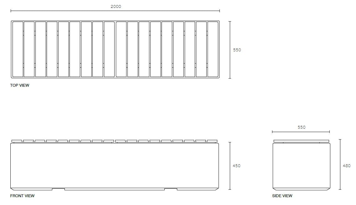 Модульная бетонная скамья без спинки SIT Box to Box ARCH-00105235 - Вид №5