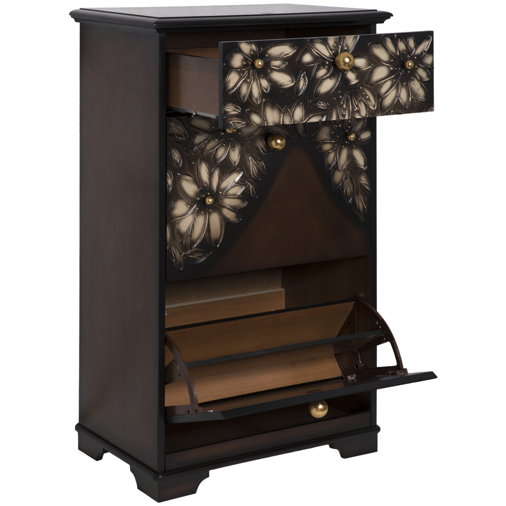 11620 Тумба для обуви Терра-3 (с 3-мя ящиками) Каштан Амбер BOGACHO 4627196590335 - Вид №2