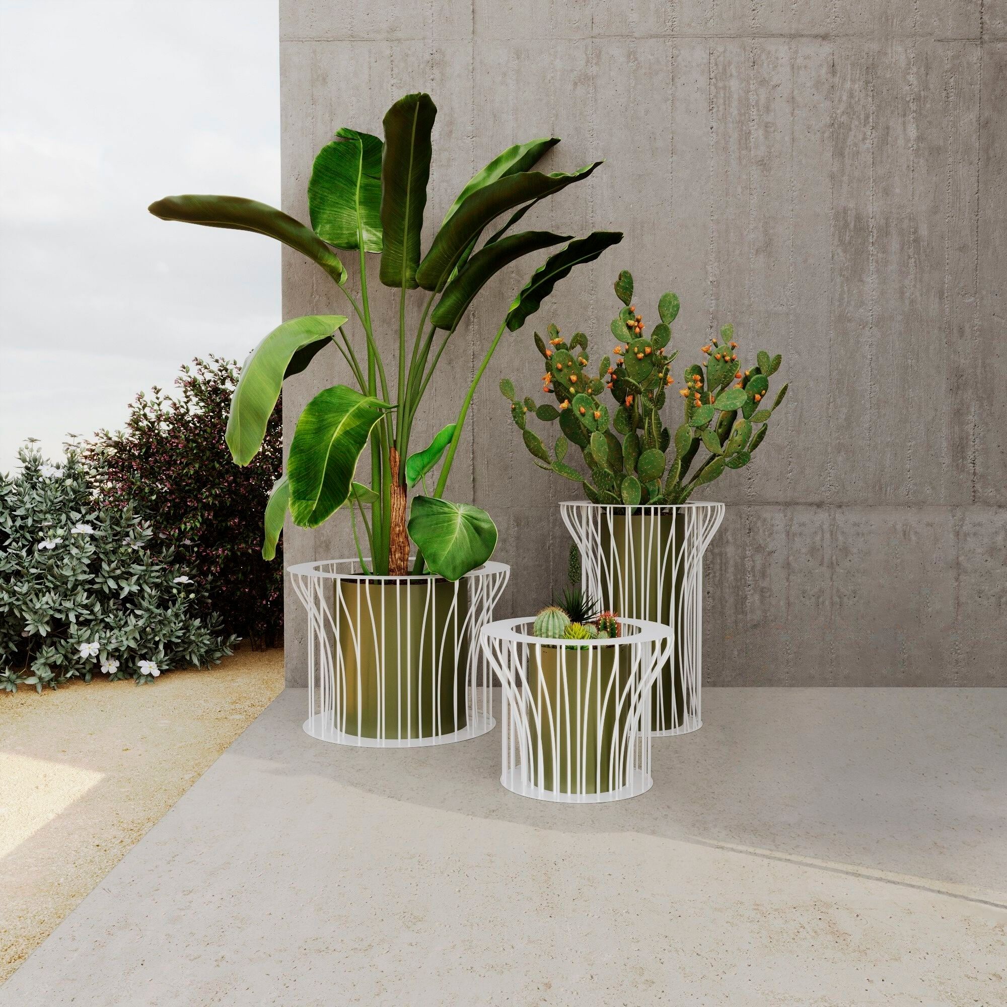 Круглый стальной садовый горшок с порошковым покрытием iSimar Ривьера ARCH-00003000 - Вид №1