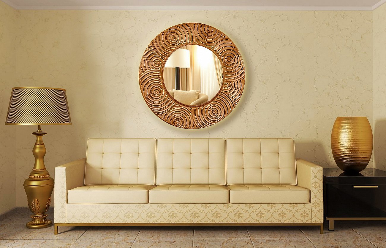 Бронзовое зеркало круглое настенное PENUMBRA IN SHAPE PENUMBRA 00-3860104 Бронза  - Вид №1