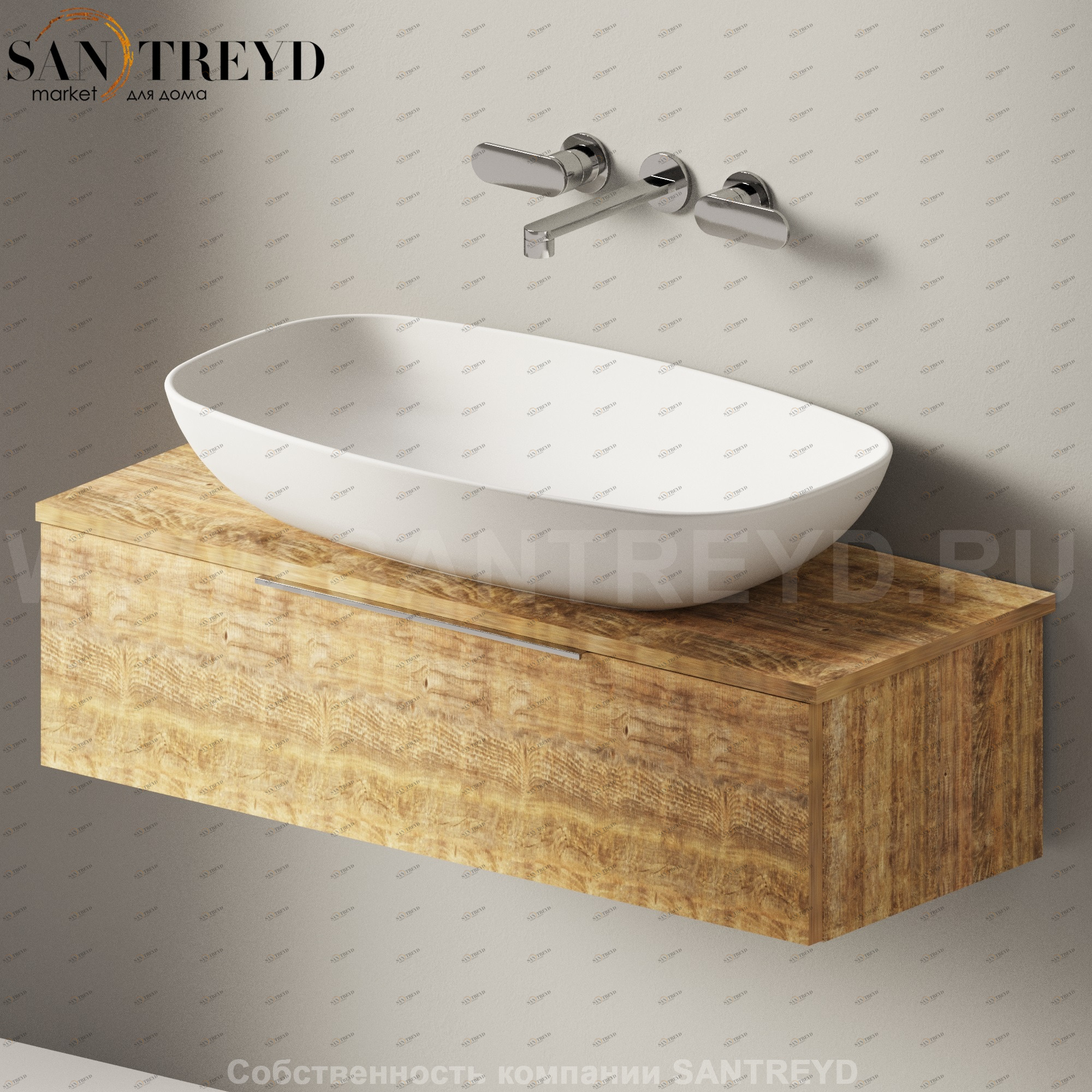 Flaminia BOX Настенная тумба для раковины 95 см с 1 ящиком BX994.WW Ceramica Flaminia BX994WW