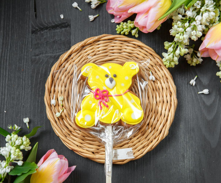 9645 Пряник Мишка желтый Вкусляндия  - Вид №1