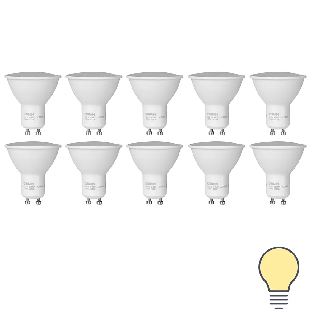 Лампа светодиодная Osram 7Вт 700Лм GU10 теплый белый свет 85089134 STLM-2178726 