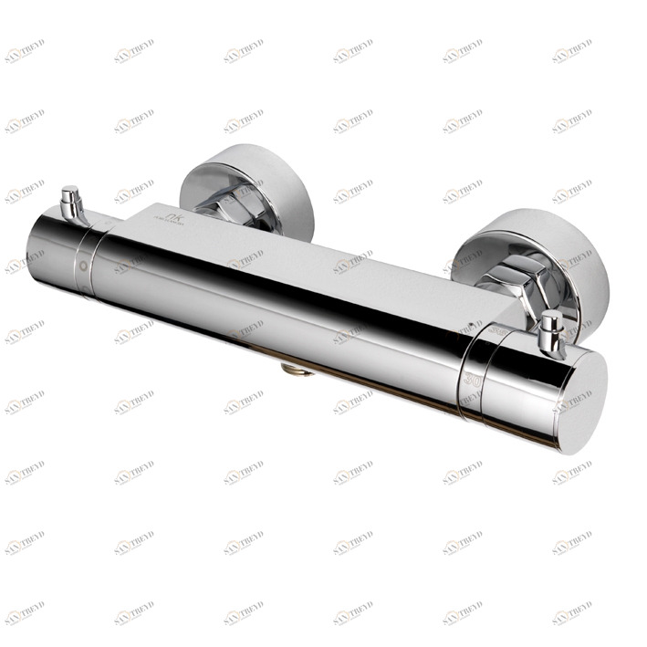 BASIC - Настенный термостатический смеситель для душа 1/2 '' с восковым термостатическим элементом. Встроенный обратный клапан. Остановка безопасности при 38ºC и кнопка ECOSTOP. Расход 25 л / мин. при 3 барах.  Basic NOKEN 100059722  CHROME