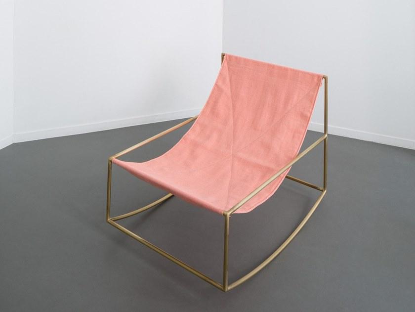 valerie_objects Кресло-качалка из латуни с подлокотниками  V9015021  - Вид №2