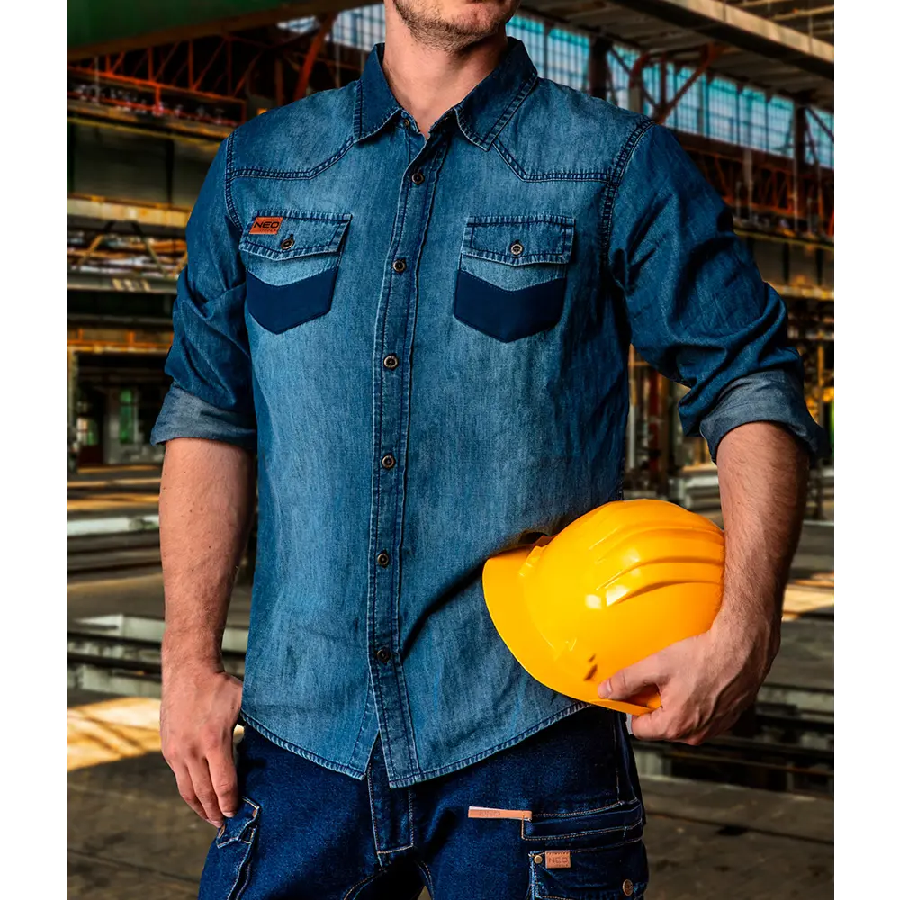 Рубашка Neo Tools Denim темно-синяя размер S рост 178 83304105 STLM-2109130 - Вид №5
