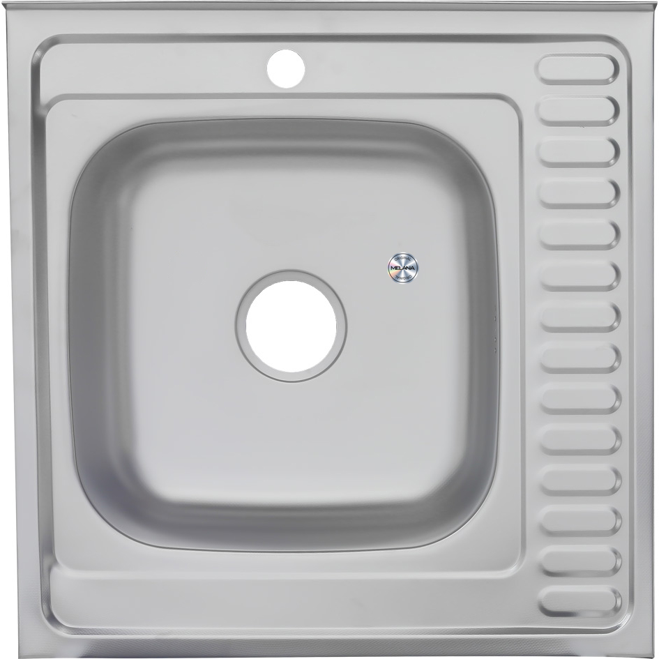 Мойка 6060 L MELANA 0,6/160 ДЕКОР накладная прямоугольная с сифоном (156D t L *15) 156D t L (*15)