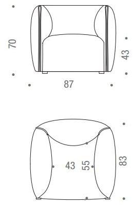 MDF Italia Кресло с обивкой из ткани с подлокотниками Mia sun-id-1380983 - Вид №3