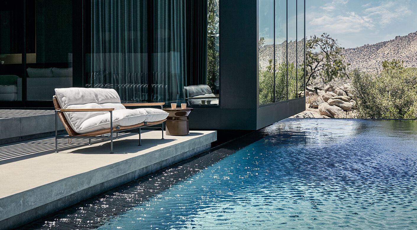 2-местный тканевый садовый диван Gloster Zenith ARCH-00141556 - Вид №1