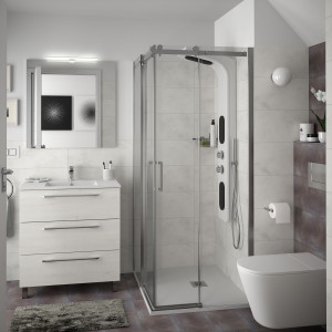 23248 SALGAR Мебель для умывальника FUSSION CHROME 800 SBIANCATO с 3 ящиками 797 x 868 x 450 мм Sbiancato
