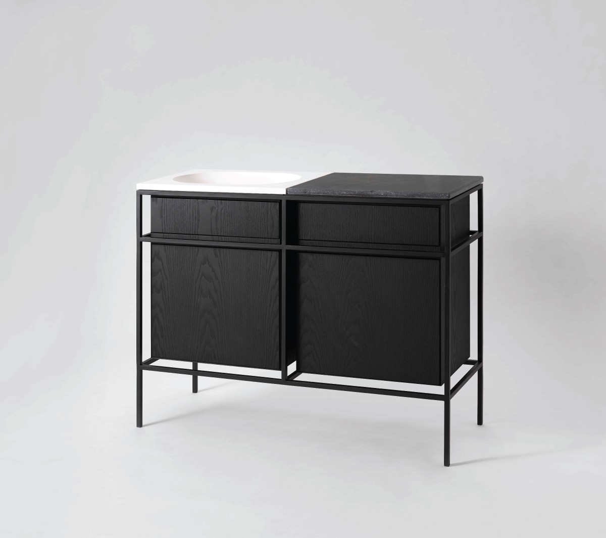 Ex.T Frame Умывальник с решеткой, шкафчики и мраморная плита bundle-comp-gl2a - Вид №1