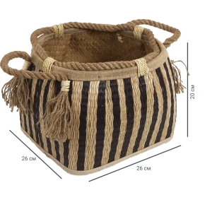 Корзина мягкая Kub HAP8547 26x26x20 см 8 л пальмовое волокно 82137848 STLM-2013229