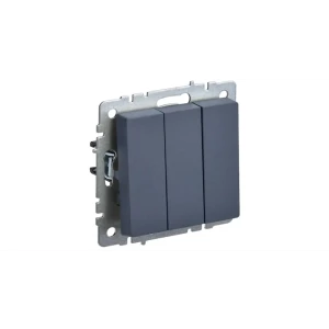 Выключатель встраиваемый IEK Brite 3 клавиши цвет маренго 89361875 STLM-2069350