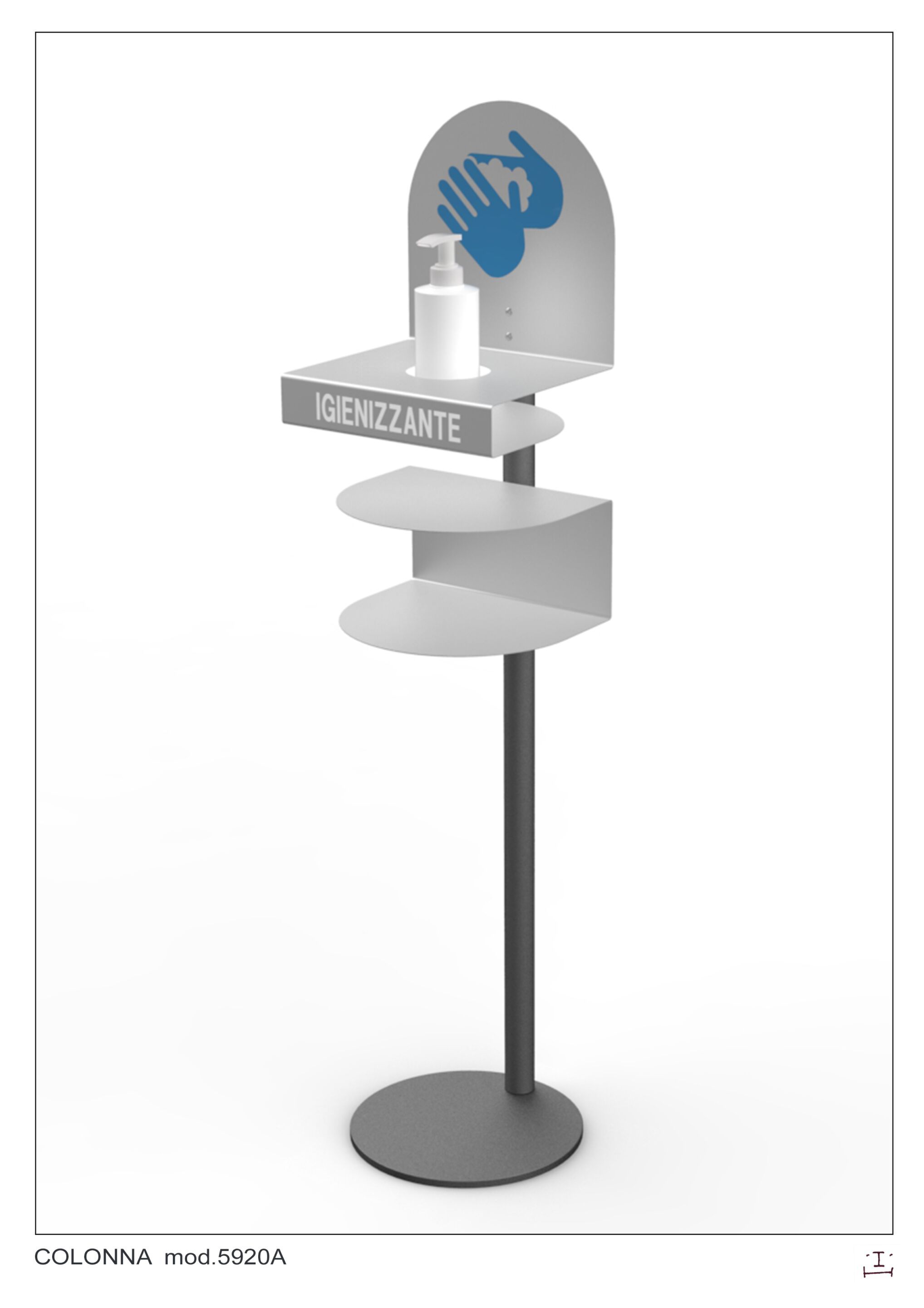 Металлический дезинфицирующий дозатор геля CITYSì SAFE ARCH-00092387 - Вид №2