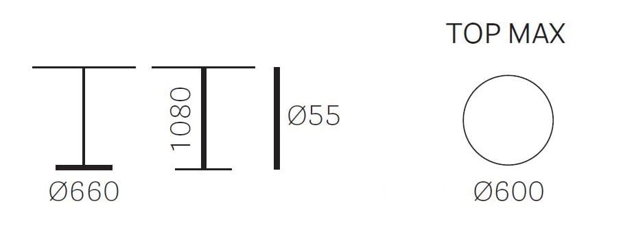 Высокий круглый стол из литого алюминия Pedrali Elliot ARCH-00030508 - Вид №2