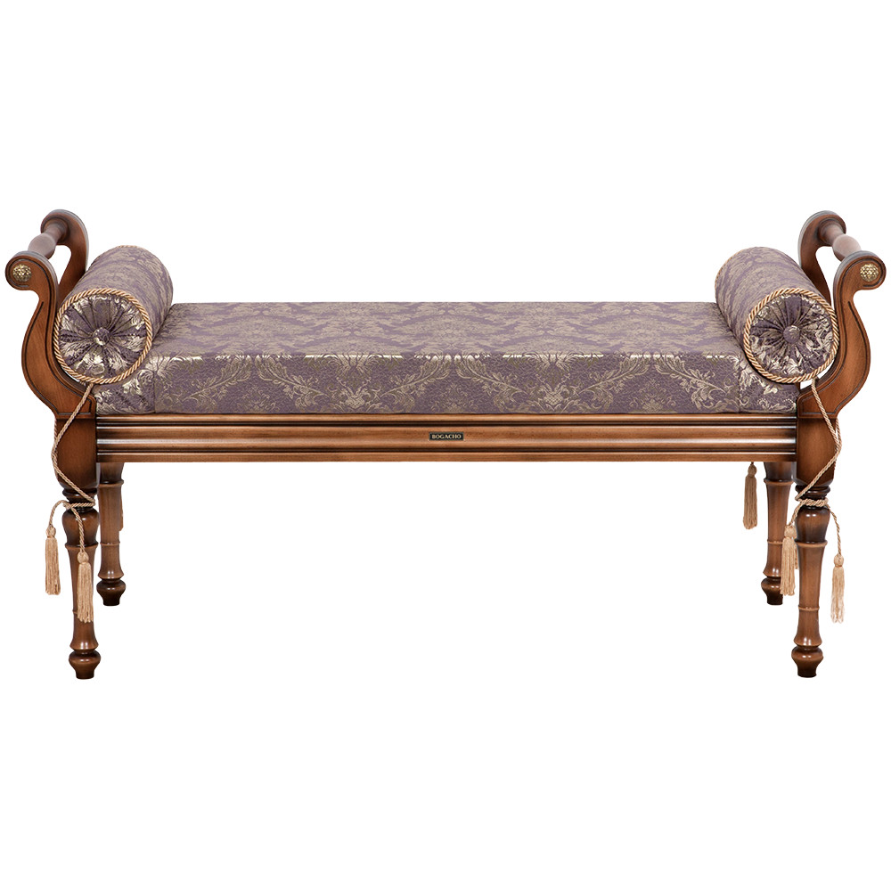 17106 Банкетка Флоренция Орех Флора Лилак BOGACHO 4627174557664 - Вид №1