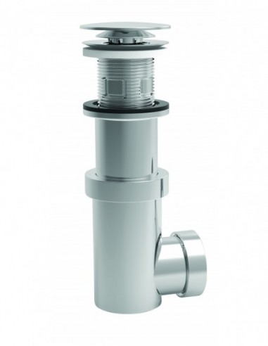 122400 000 00  Универсальный слив и сифон для умывальника Siphonette, клапан Click clack Д. 65 мм, нержавеющая сталь Valentin Хром  - Вид №1