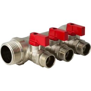 Коллектор с кранами и наружной резьбой Valtec на 3 выхода, 1"x1/2" VTc.580.N.0603 10490947 STLM-2013264