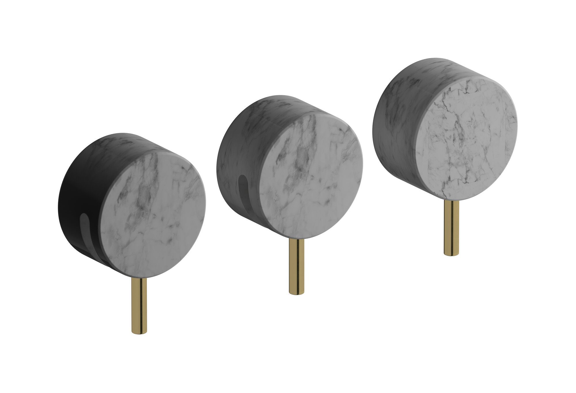 Мраморный встраиваемый смеситель для душа с 3 отверстиями и переключателем IB мрамор + мрамор Elle ARCH-00101159 - Вид №11