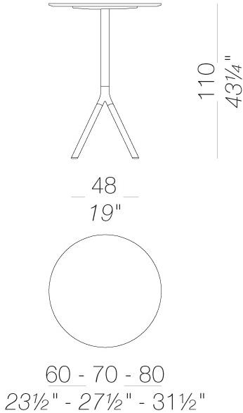 Lapalma Круглый садовый высокий стол Fork outdoor sun-id-1516148 - Вид №3