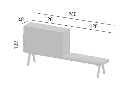 Низкий шкаф с раздвижными дверями GABER LOW CABINET 2027 + SEATER ARCH-00084236 - Вид №2
