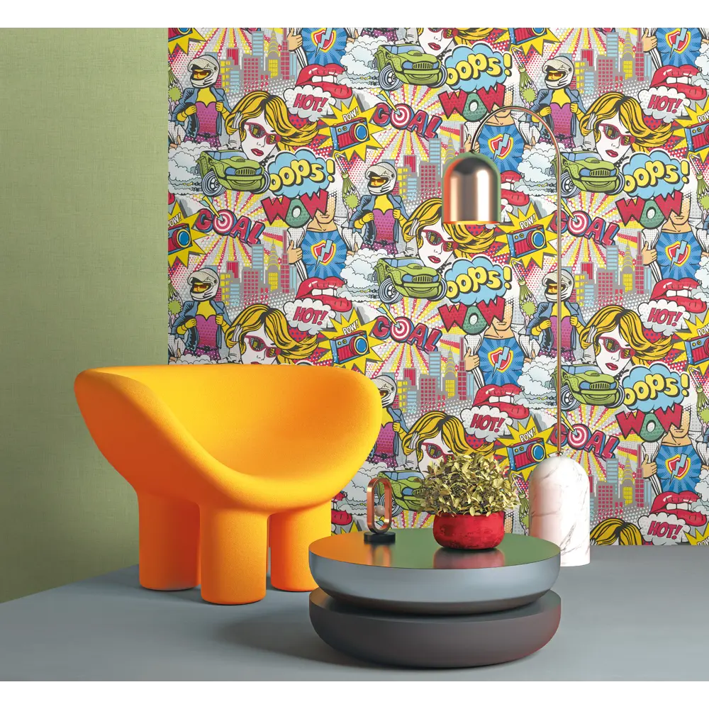 Обои флизелиновые Артекс Поп Арт зеленые 1.06 м 10701-05 STLM-2068714 - Вид №3