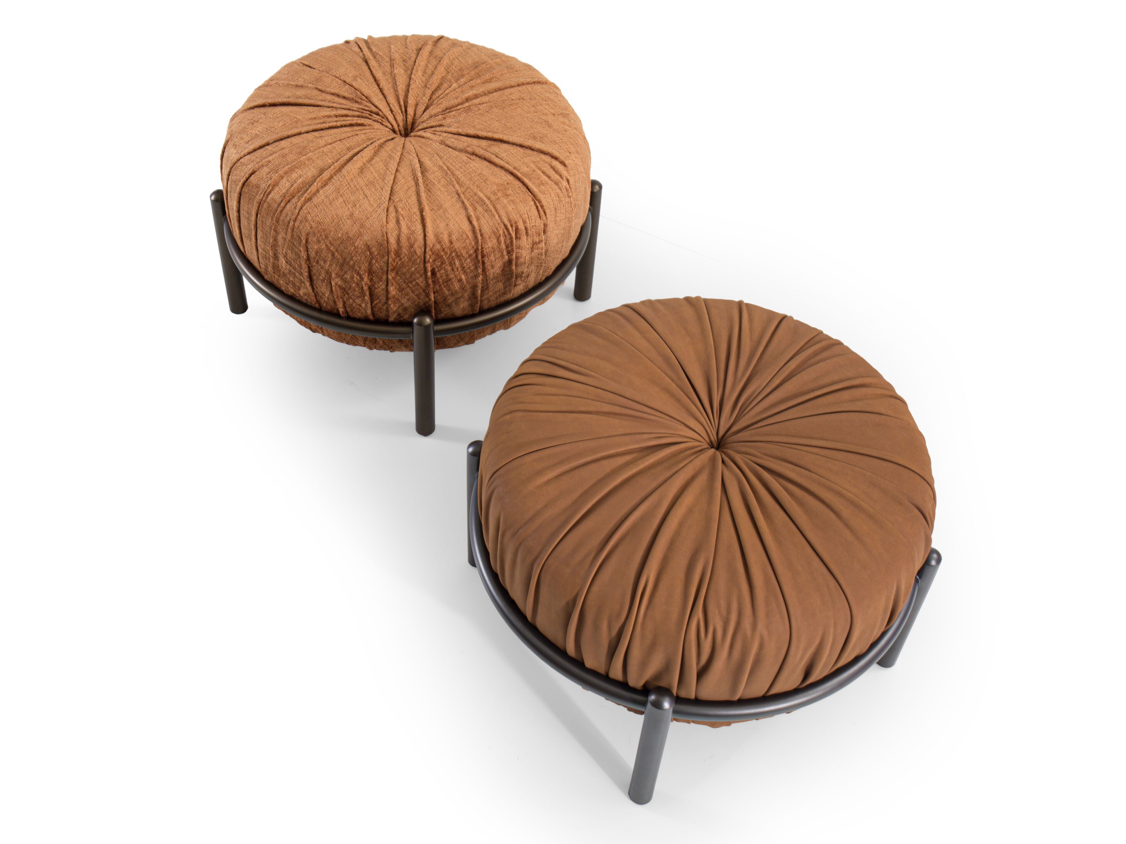 Круглый кожаный пуф Borzalino Bonbon ARCH-00058604