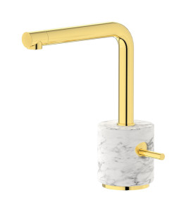 Смеситель для раковины на 1 отверстие в комплекте с донным клапаном WE ARE IB mm200oo_1 Gold Marmo