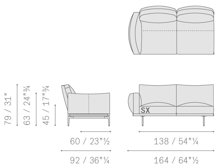 Кожаный диван с полуостровом Poltrona Frau коллекция-диваны и кресла ARCH-00128919 - Вид №7