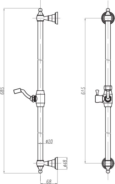 Душевая штанга CEZARES CZR-C-SDC1-01  - Вид №1