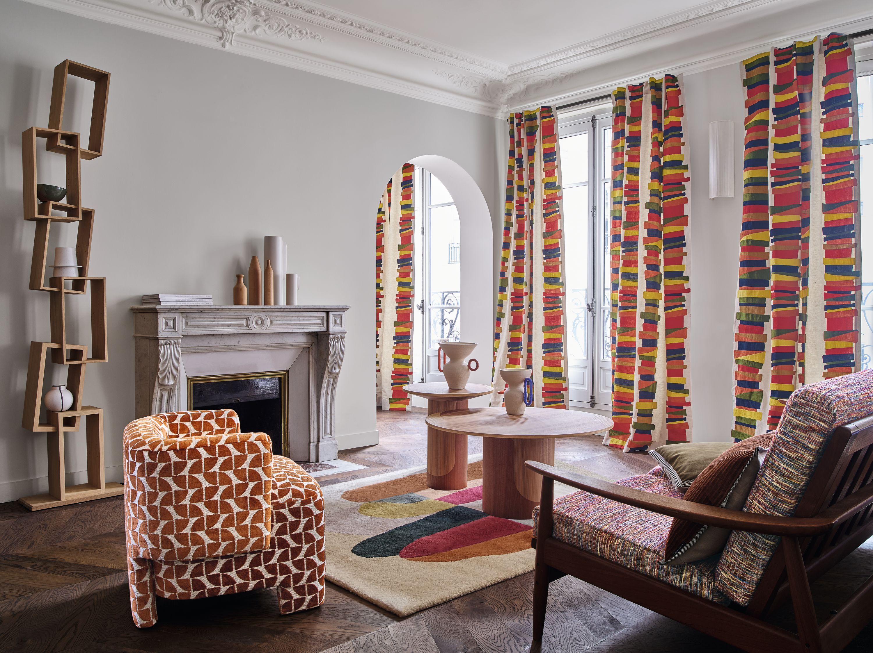 Бархатная ткань с графическим рисунком Casamance Valvidia ARCH-00064731 - Вид №4