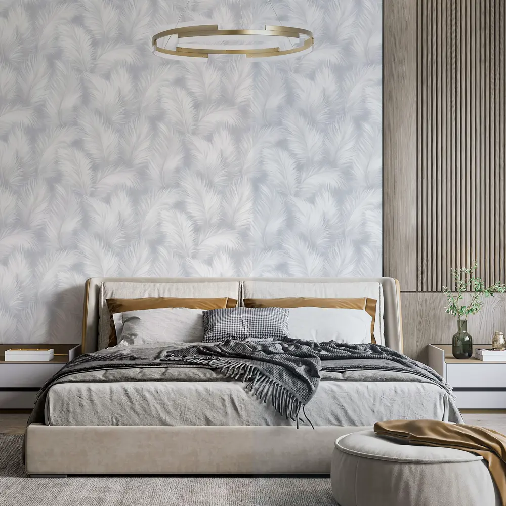 WALLSECRET Flamingo - флизелиновые обои с рисунком пера в стиле кантри 89395585 STLM-1576263 - Вид №5