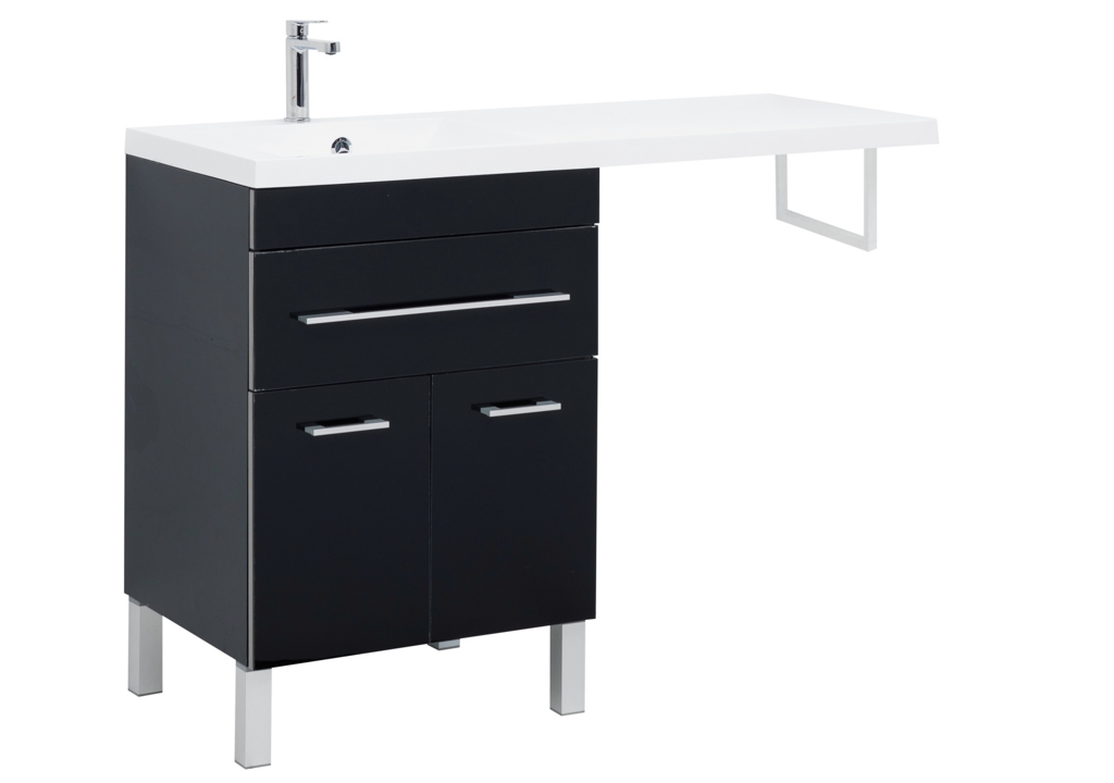 Тумба с раковиной Aquanet Верона 120 L черный (напольная, 1 ящик, 2 дверцы) 0018270500239565 - Вид №8