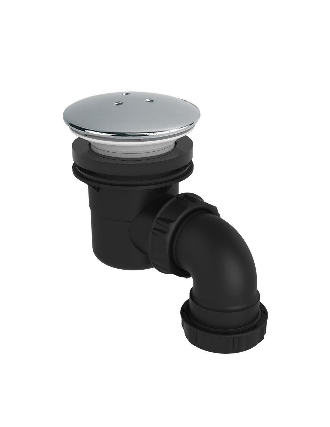 566200 005 00  Слив для душевого поддона Д. 60 мм, круглая металлическая крышка, разнонаправленный выход для винта или клея, NF, хромированный Valentin Хром 