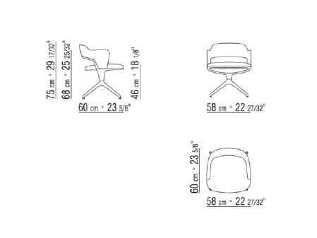 Поворотный стул с подлокотниками Flexform Alma ARCH-00099408 - Вид №4